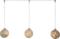 Holiday Bright Lights 7.8 Inch Warm White LED Hanging Globe Lights Set of 3 Indoor Outdoor