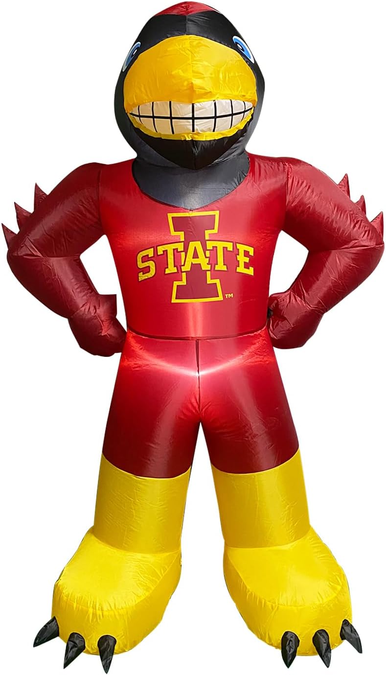 Logo Brands NCAA Iowa State Cyclones 7ft Inflatable Yard Mascot – Easy Inflation with 12V Blower, LED Lights