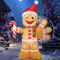 COMIN 7.8FT Christmas Inflatables Gingerbread Man Waving Hands Yard Decor / Built-in LEDs and cheerful