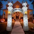 OurWarm 10FT Halloween Inflatables Outdoor, Cemetery Halloween Archway / Haunted Halloween Blow Up Yard
