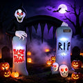 9 FT Halloween Inflatable Grim Reaper Tombstone Arch, LED Lighted / Spooky blow‑up arch for outdoor yard