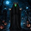 66.9" Halloween Animatronic Werewolf Face Changing Prop, Sound Activated w/LED Light Up Eyes & Spooky Sound