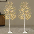 Seasonal Buddy Set of 2 6 feet Lighted Birch Tree, 160 LED Warm White, for Home, Festival, Party, and Chris