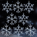 8 Pcs Christmas Silhouette Window Lights Christmas Snowflake Lights, White / LED Lighted Snowflake Decor with
