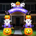 Halloween Inflatable Arch Cute Large Pumpkin Archway Blow Up Outdoor 8FT / LEDs, 8ft Tall Gaint Halloween