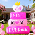 DomKom 6ft Mothers Day Inflatables, Mother's Day Blow up Outdoor Decorations, Build-in LED Lights for Garden,