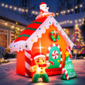 MGparty 7.5 FT Tall Christmas Inflatables Gingerbread House Built-in LED Lights Blow Up Christmas Decor for Xmas Party Hol...