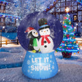 6 FT Christmas Animated Snow Globe Inflatables Snowman Penguin, [2024 Upgraded] Outdoor Decorations with LED