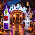 Capoda 14FT Length X 10FT Tall Halloween Inflatable Arch with LED Lights / Castle Witch Dead Tree Halloween