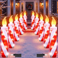 23 Inch Outdoor Christmas Decorations Yard, Red, 5 / 3D Christmas Candle Candy Cane Pathway Lights, Realistic