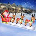 FunFanso 12 FT Christmas Inflatables Santa Claus on Sleigh Outdoor Decorations, Blow Up 3 Reindeers Pulling