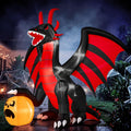 JOYIN 8FT Halloween Inflatable Fire Dragon & Pumpkin Decoration with Animated Moving Mouth & Built-in LED