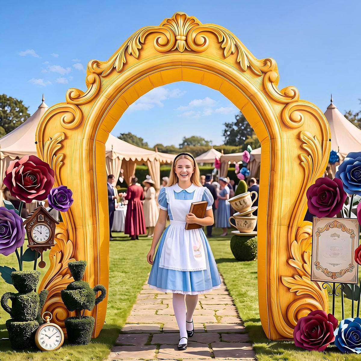 Soulchen 9 ft Wonderland Party Inflatable Arch Giant Dream Vintage Frame / Welcome to Wonderland Tea Party